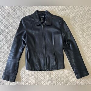 Bebe Vintage Fitted Leather Jacket